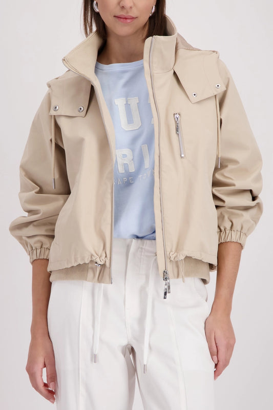 Monari Sand Oversized Jacket with Hood 410365