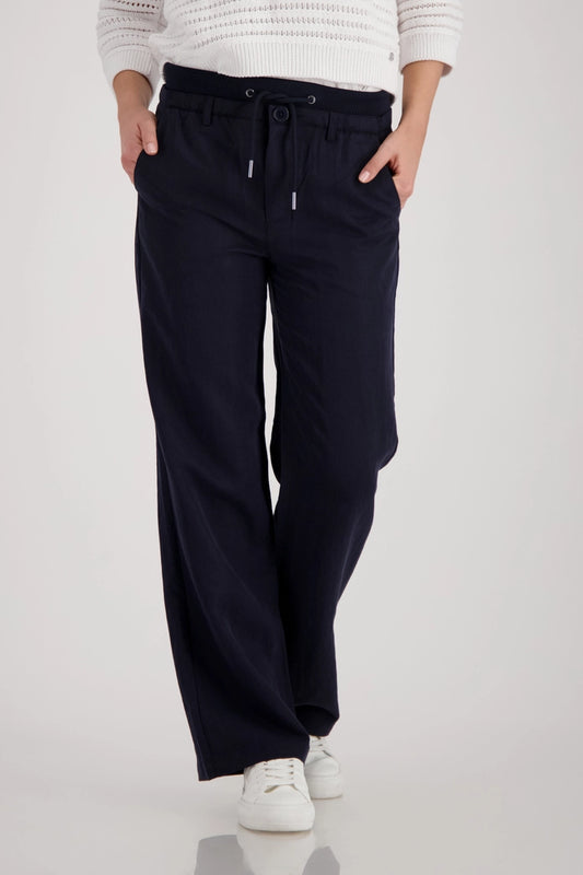 Monari Marine Wide Leg Trousers with Drawstring