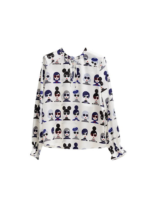 Herzen's Angelegenheit lady print blouse 6153