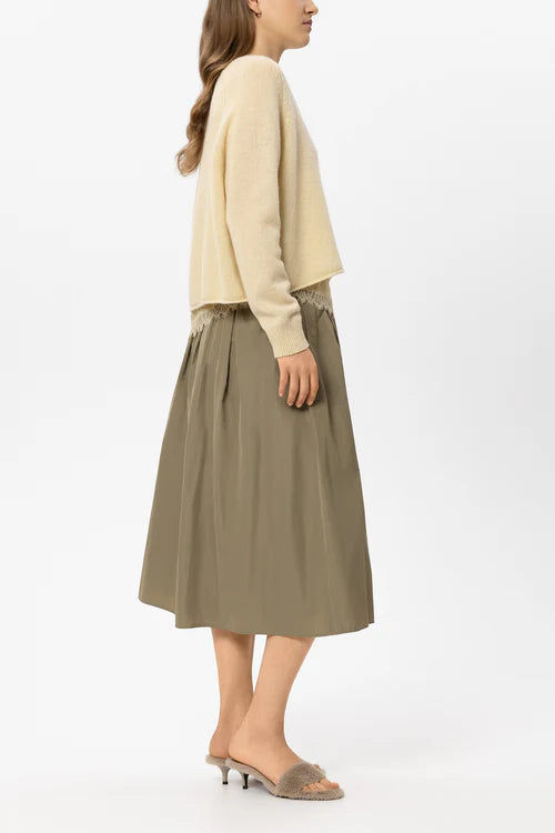 Luisa Cerano Butter Yellow Long Sleeve Cashmere Blend Sweater