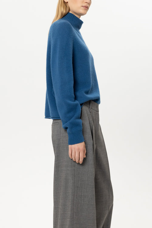 Luisa Cerano Sapphire Cashmere Blend Turtle Neck Sweater