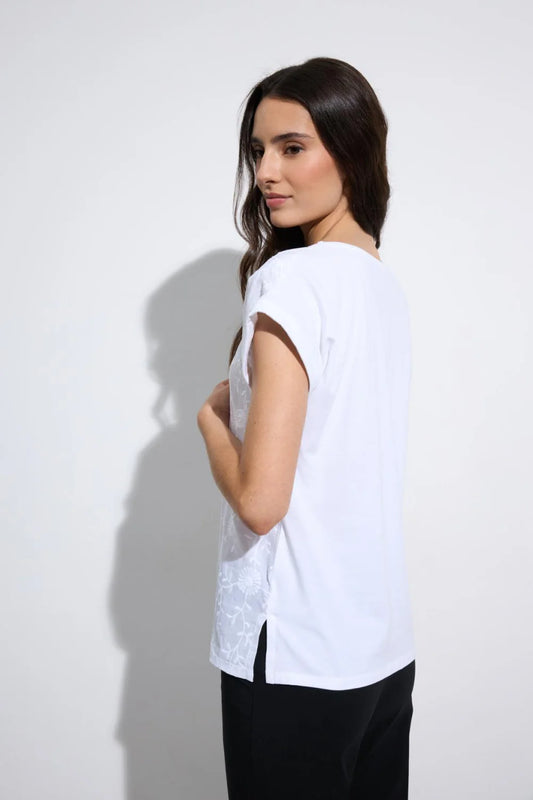 Tinta & Bariloche White Short-Sleeved Embroidered Blouse