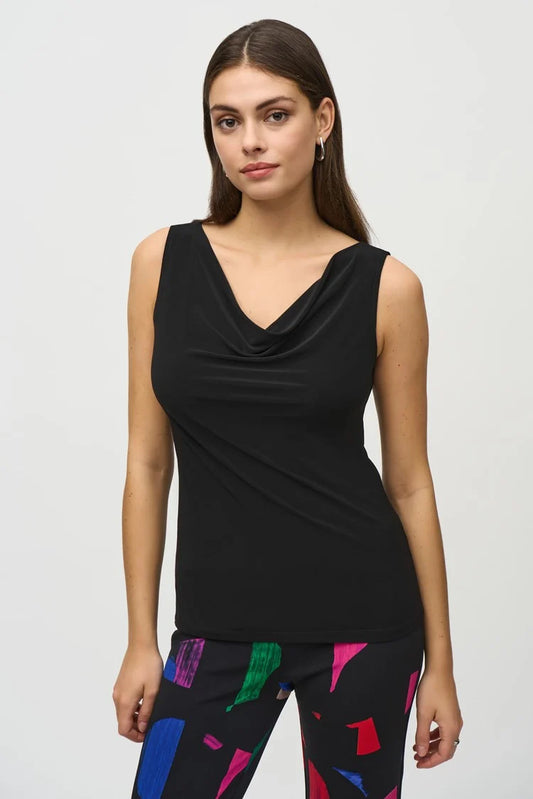 Joseph Ribkoff black cowl neck camisole 244241