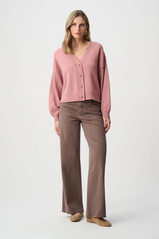 Joseph Ribkoff Mink Classic Wide-Leg Stretch Jeans