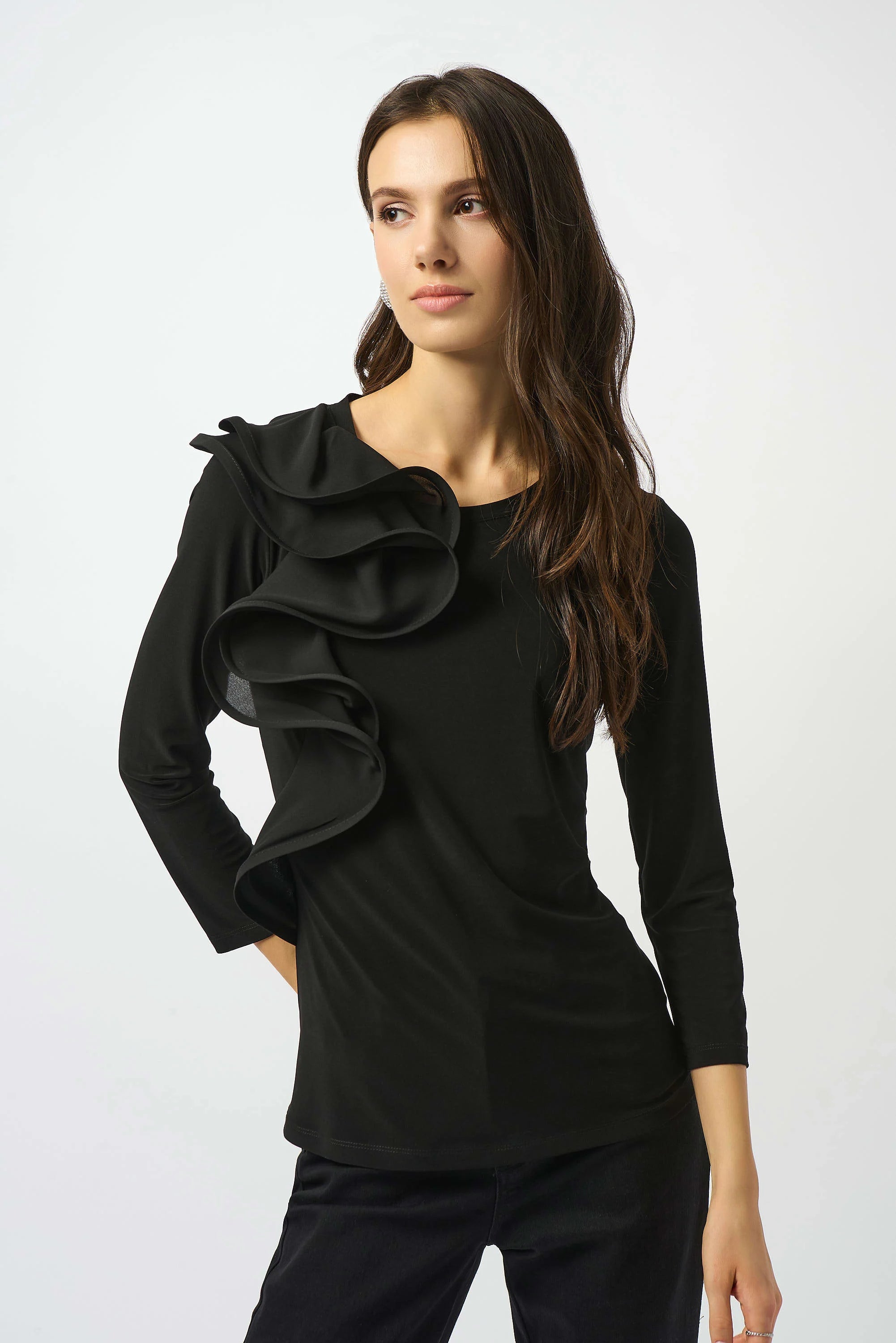 Joseph Ribkoff ruffled top 253047 - Jane Young