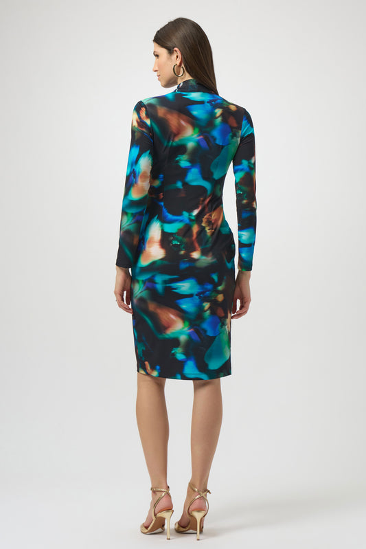 Joseph Ribkoff abstract print wrap dress 254070
