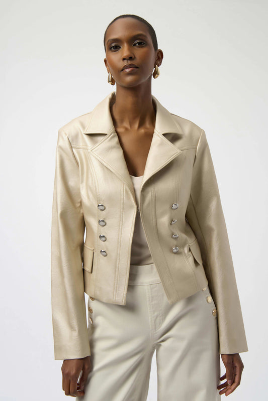 Joseph Ribkoff faux leather fitted jacket 254925