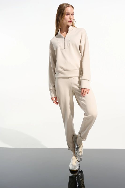 Joseph Ribkoff Moonstone Scuba Jersey Boxy Sweatshirt With High Collar 261610