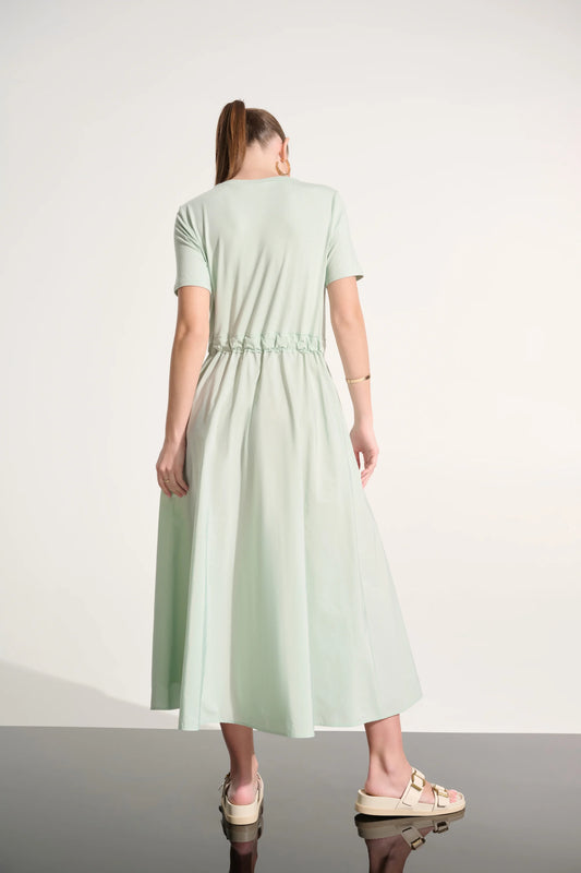 Joseph Ribkoff Pistachio Jersey and Memory Fit & Flare Dress With Waist Detail 262627