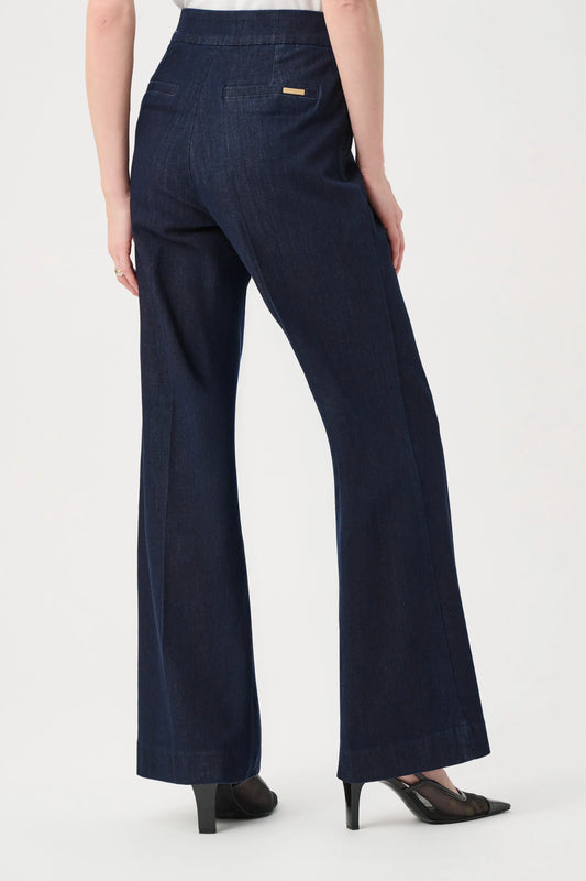 Joseph Ribkoff Dark Denim Stretch High-Rise Wide Leg Jeans
