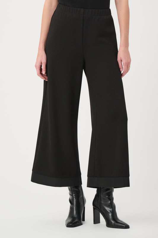 Joseph Ribkoff Black Wide-Leg Pull-On Trousers