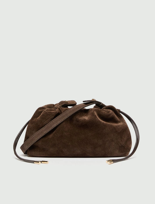 Marella Dark Brown Suede Clutch Bag