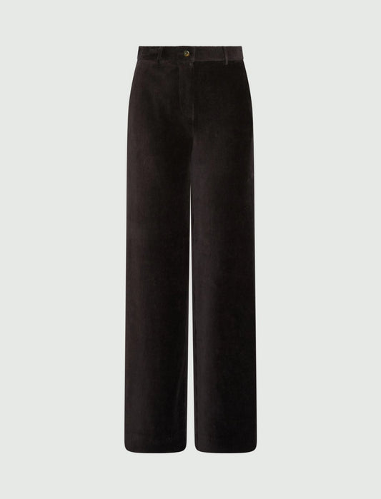 Marella Dark Grey Stretch Cotton Blend Corduroy Trousers