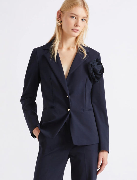Marella Sport Navy Slim-Fit Jersey Blazer MLSRITMO