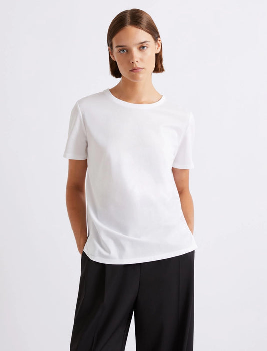 Marella White Pure Cotton Jersey Short Sleeve T-Shirt MLLVISTA