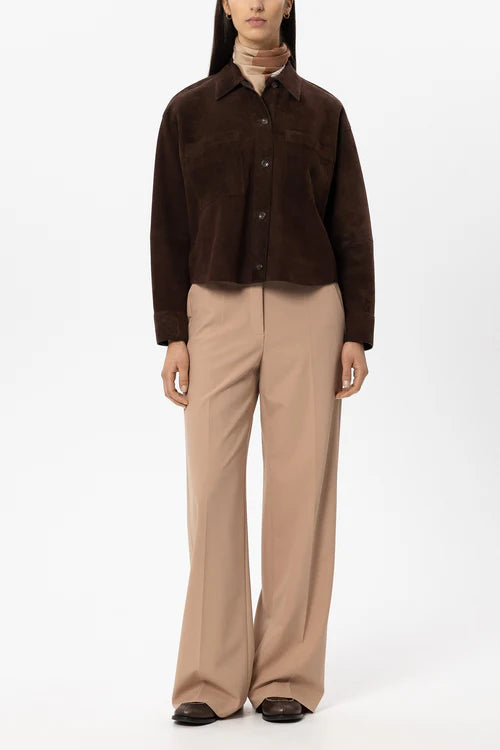 Luisa Cerano Chestnut Suede Shirt Jacket 448119