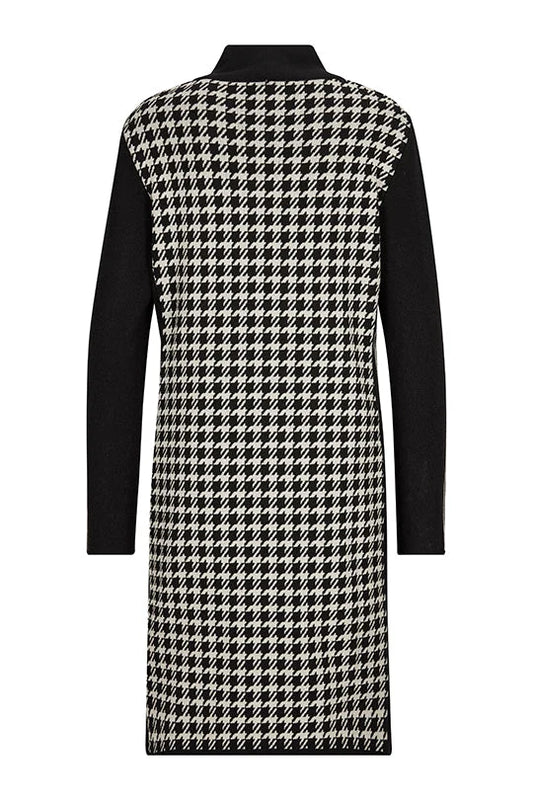 Faber Black/Cream Knitted Dress with Houndstooth