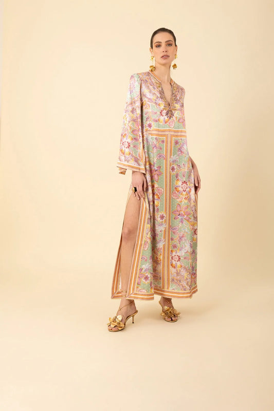 Hale Bob silk caftan dress 4ZCA616B
