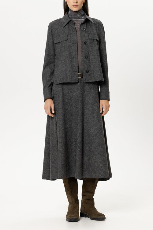 Luisa Cerano Grey Punto di Milano Slightly Flared Skirt
