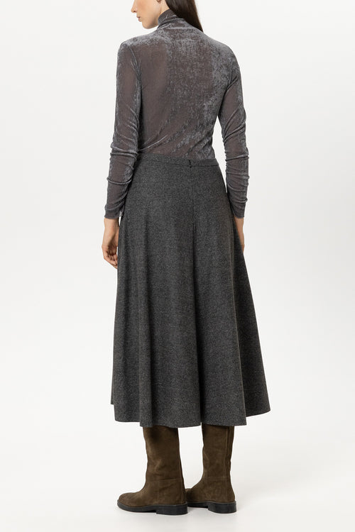 Luisa Cerano Grey Punto di Milano Slightly Flared Skirt