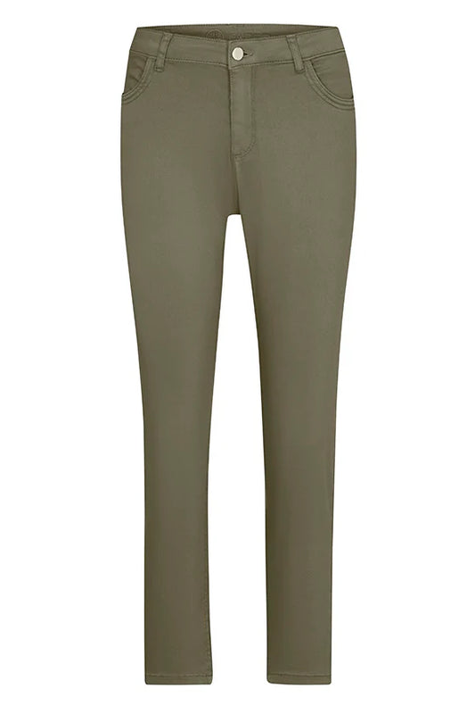 Faber Khaki Slim Fit Stretch Medium Rise Cotton Blend Trousers 55951