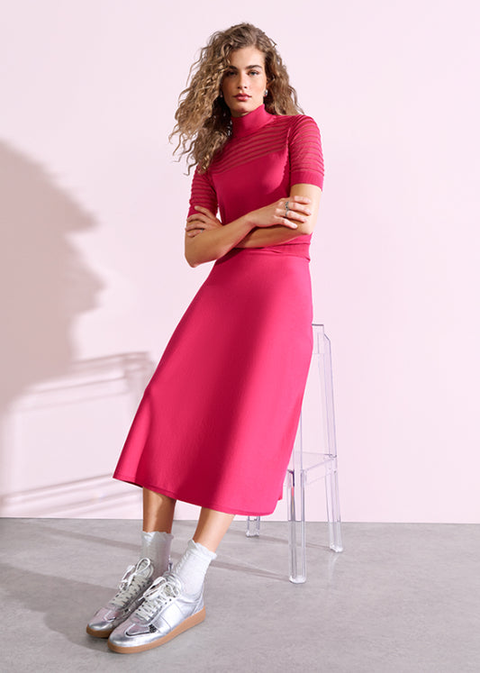 Riani Cerise Knitted Midi Skirt 584990