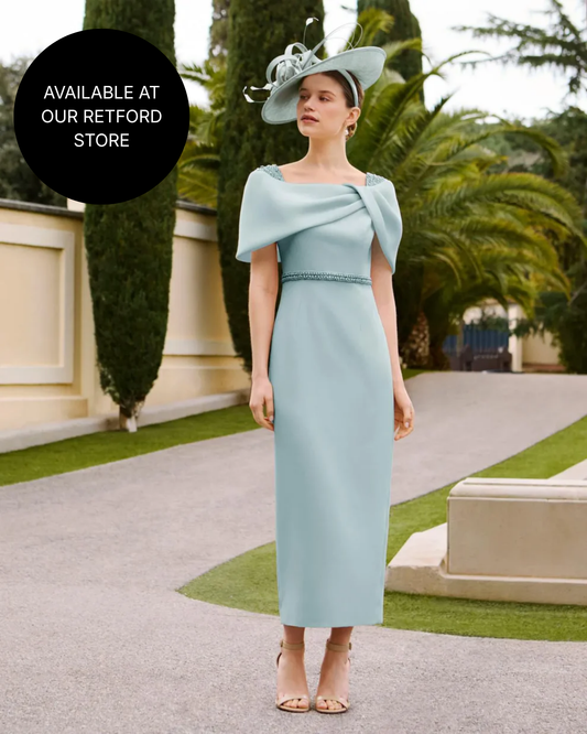 Couture Club Aqua Wrap Back Bow Midi Dress 1G296 AW