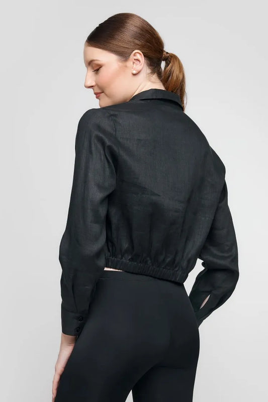 Uchuu black tie front shirt