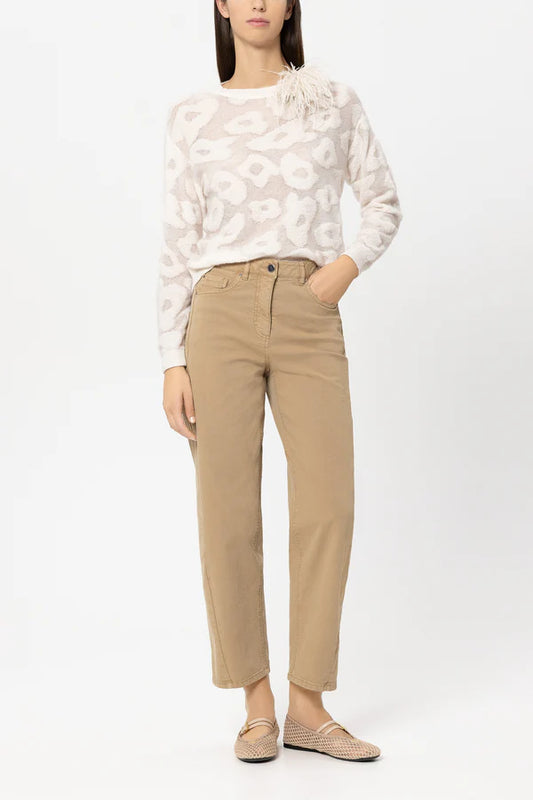 Luisa Cerano Camel Barrel-Leg Denim Trousers 638857