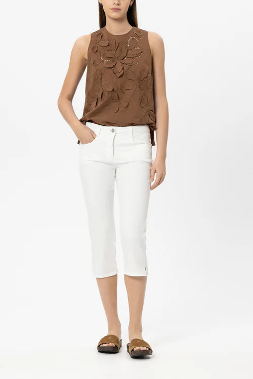 Luisa Cerano White Skinny Capri Denim Jeans 638897