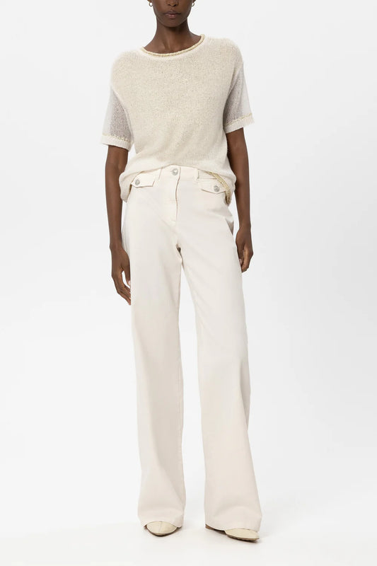 Luisa Cerano Milk Wide Leg Coloured Denim Jeans with Stretch 638900