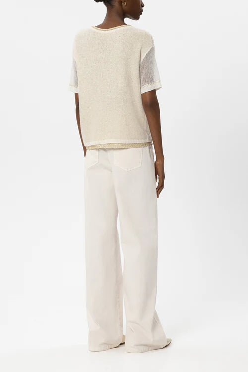 Luisa Cerano Milk Wide Leg Coloured Denim Jeans with Stretch 638900