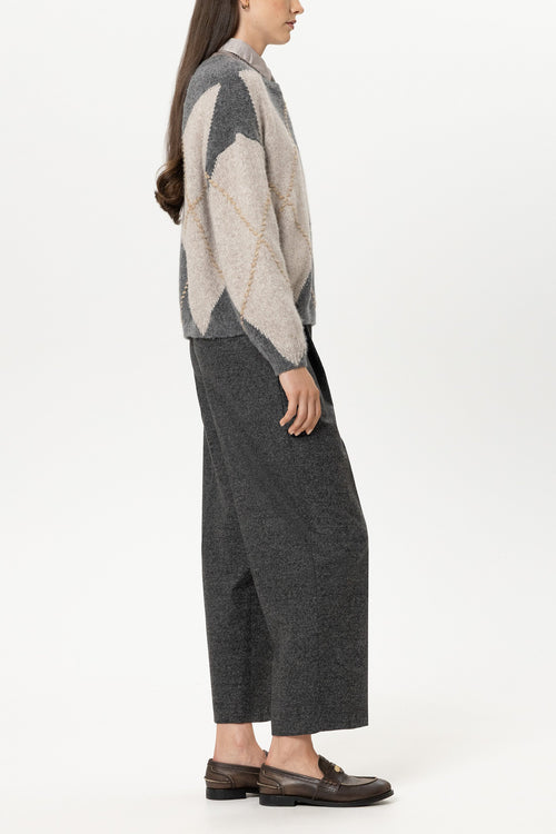 Luisa Cerano Anthracite Tapered Cropped Trousers