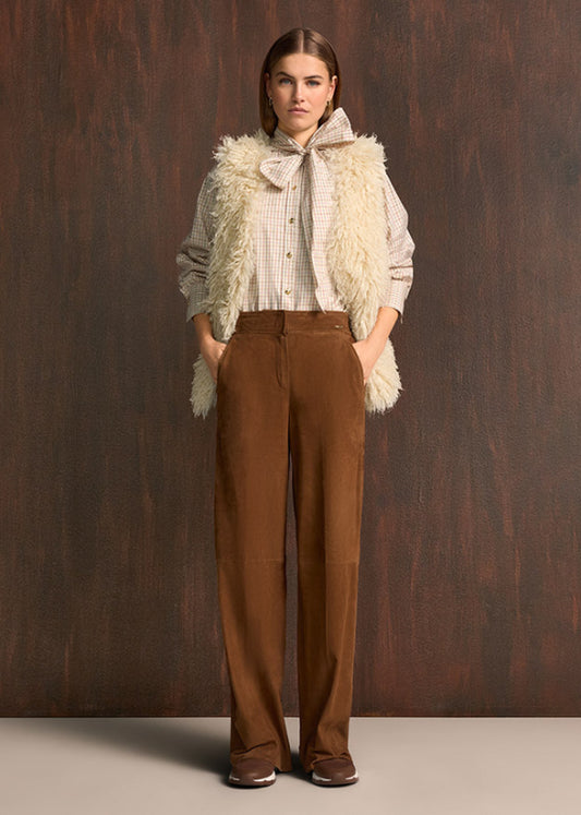 Riani Oat Coloured Faux Fur Gilet
