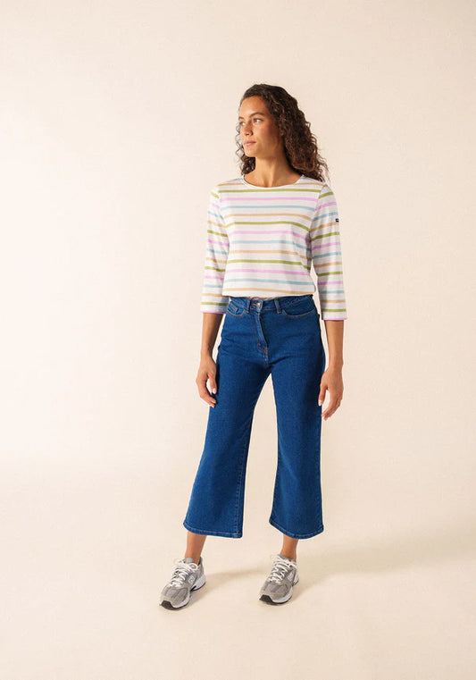 Saint James pink stripe T-shirt.