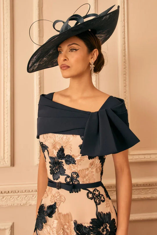 Veni Infantino Navy/Blush Two-Piece Dress & Cropped Jacket