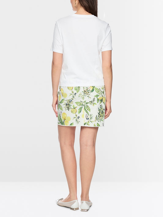 Marc Cain Sports White Crew Neck T-Shirt with Lemons