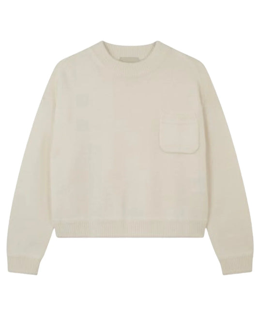 Jumper 1234 Cream Cashmere Heavy Pocket Sweater in Mozarella