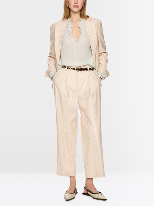 Marc Cain Wasco Wide Fit Ecru leopard Print Trousers