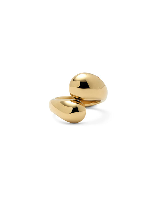 Uno de 50 Gold Double-Drop Ring
