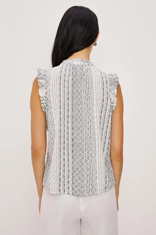 Rails Striped Linen Blend Sleeveless Top