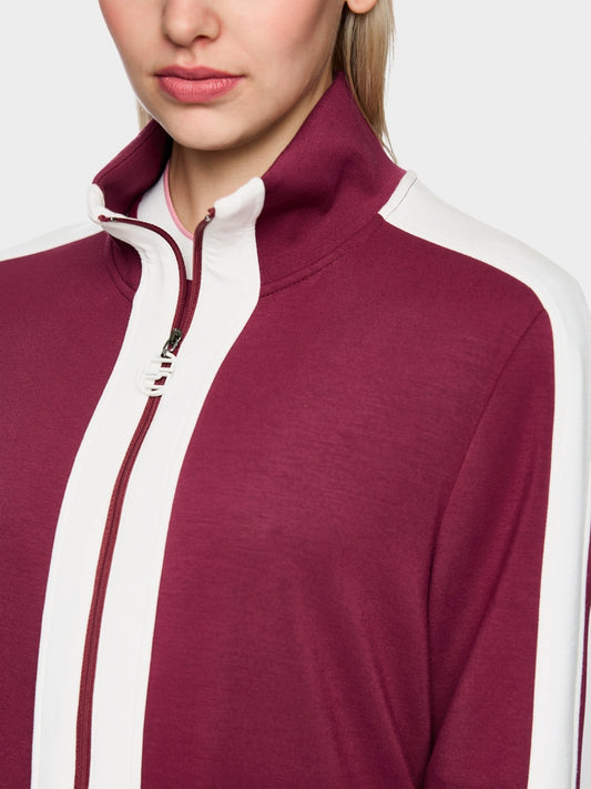 Marc Cain Sports Maroon Loose Jersey Zip Jacket AS31.06 J06