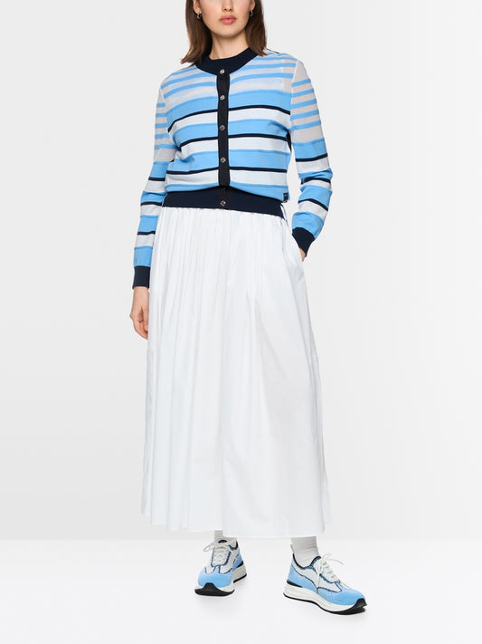 Marc Cain Sports Blue Nautical Striped Round Neck Cardigan