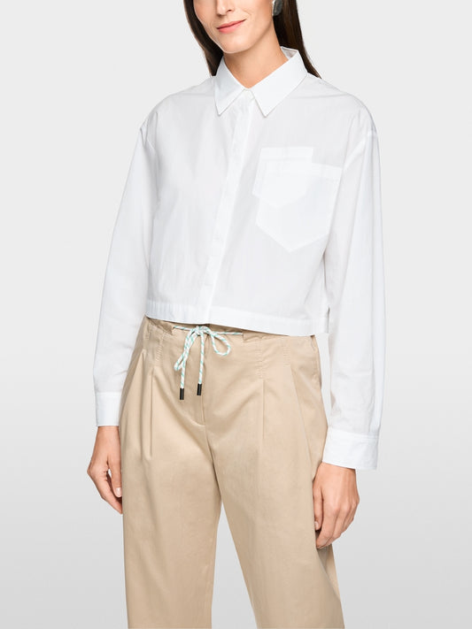 Marc Cain Sports White Short Loose Fit Cotton Blouse AS51.13 W80