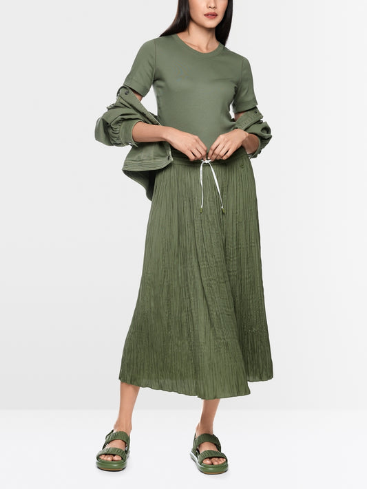 Marc Cain Sports Olive Pleated Midi Skirt AS71.09 W39