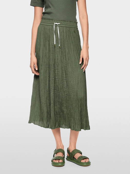 Marc Cain Sports Olive Pleated Midi Skirt AS71.09 W39