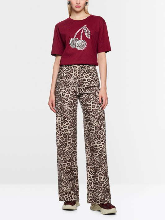 Marc Cain Sports Leopard Print Wide Leg Jeans AS82.20 D09