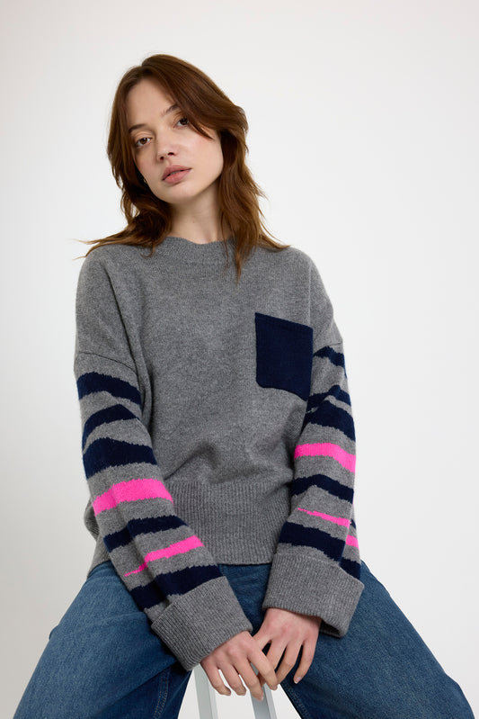 Brodie pop zebra boyfriend sweater B016