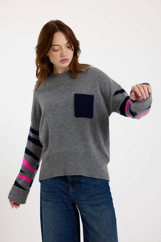 Brodie pop zebra boyfriend sweater B016