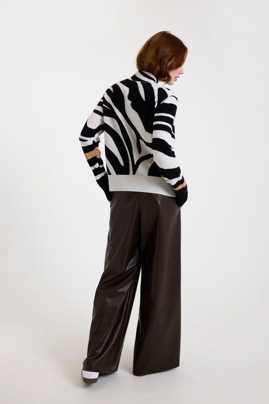 Brodie zebra fringe sweater B080